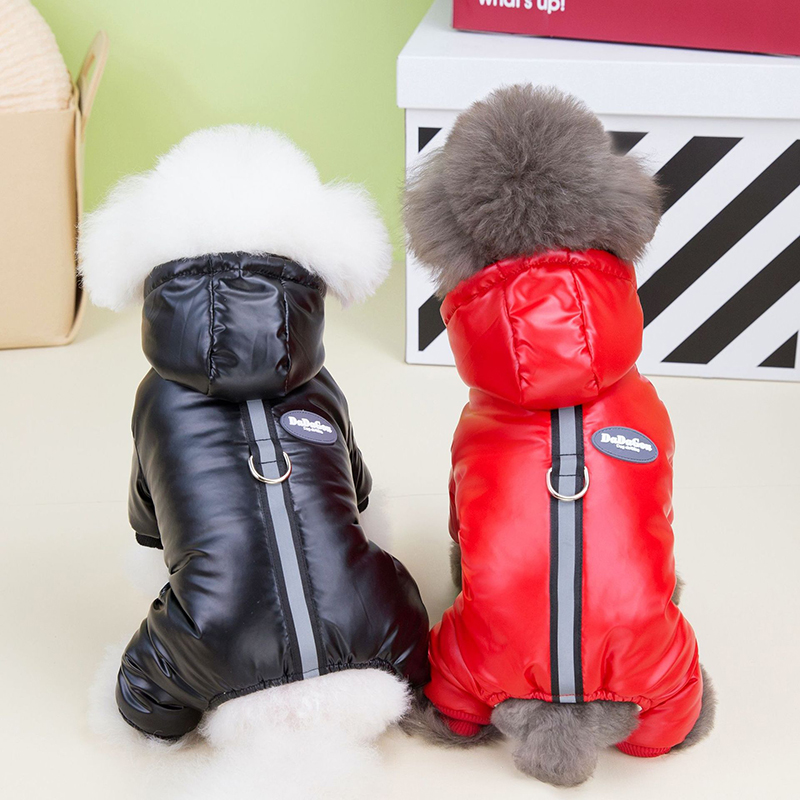Mono acolchado de invierno para cachorros, ropa impermeable para perros pequeños, chaqueta cálida Shih Tzu, mono para Chihuahua, disfraz de Yorkie