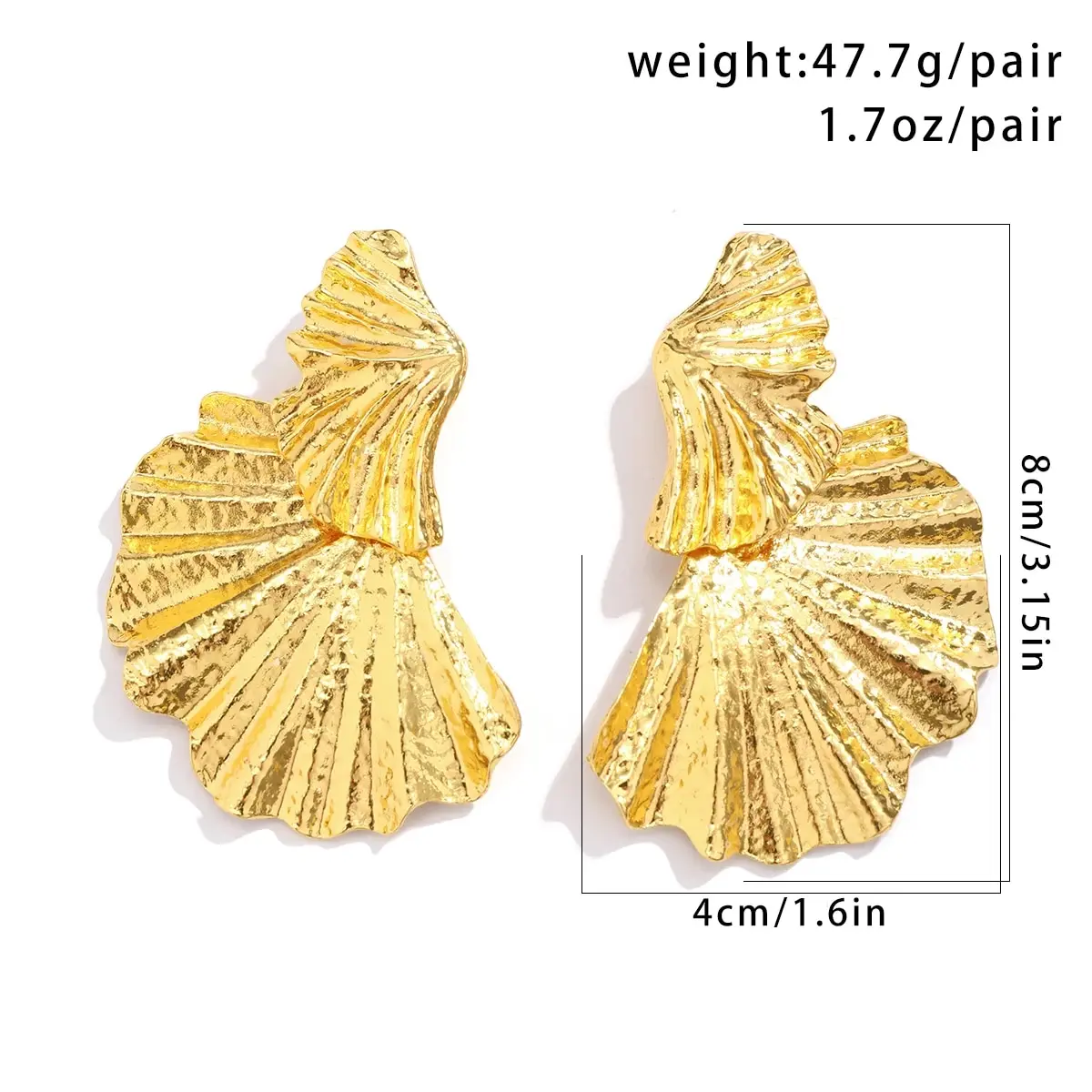 อินเทรนด์คลาสสิก Ginkgo Leaf จี้ต่างหูผู้หญิงเกินจริงไม่สม่ําเสมอ Big Dangle ต่างหูจัดเลี้ยงเครื่องประดับอุปกรณ์เสริม