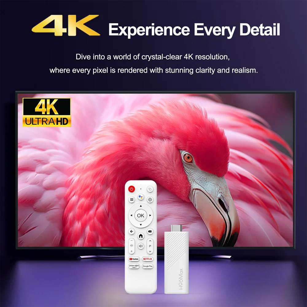 H96 Max H313 Android TV Stick Allwinner Quad Core 4K HDR Wifi6 Assistente de Voz 2GB 16GB Jogo Media Player Smart TV Box