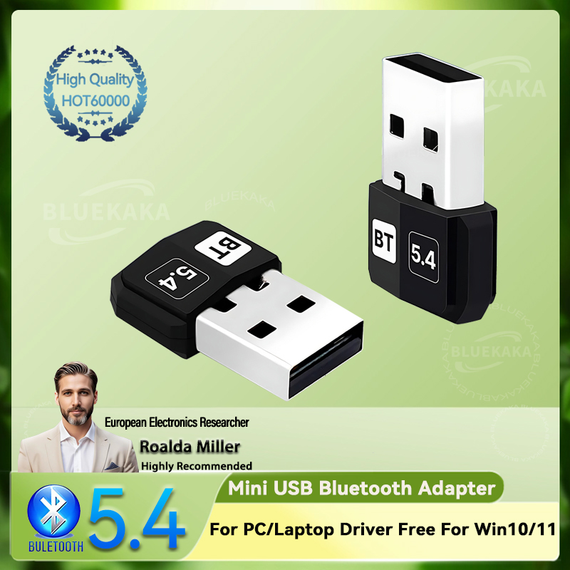 Atualizações mini usb bluetooth 5.4 dongle adaptador transmissor receptor sem fio para pc/laptop driver livre para win10/11 driver grátis
