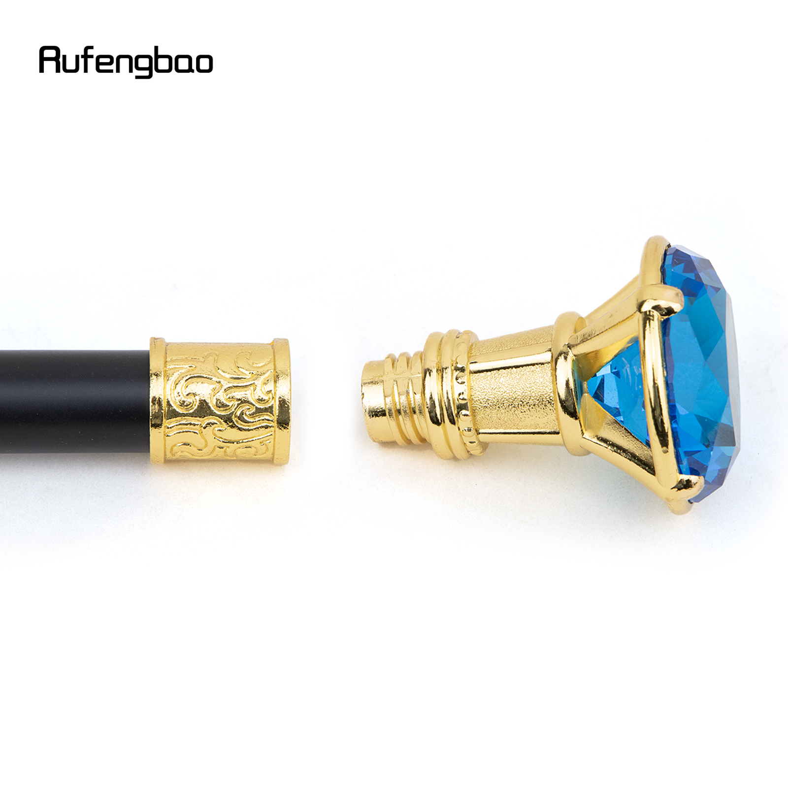 Blue Diamond Type Gouden Wandelstok Mode Decoratieve Wandelstok Gentleman Elegante Cosplay Riet Knop Crosier 93cm