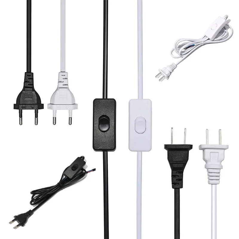AC85-265V 660W 1,8 m 3m 5m Cable eléctrico interruptor de lámpara Cable de alimentación estándar internacional con enchufe de interruptor Cable de cobre