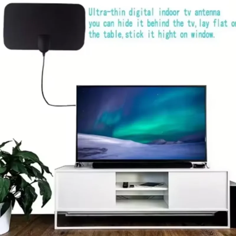 Digital TV Antenna Booster Hign Gain High Definition Aerial HD Flat Indoor Active Aerial For Car Antenna RV Travel Smart TV