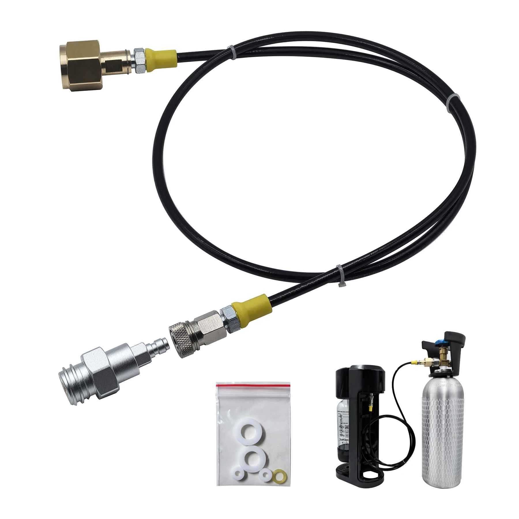 TR21 Soda Water Maker to External Co2 Tank Cylinder Adapter and Hose Kit W21.8-14 G3/4 CGA320 Quick Disconnect Connector