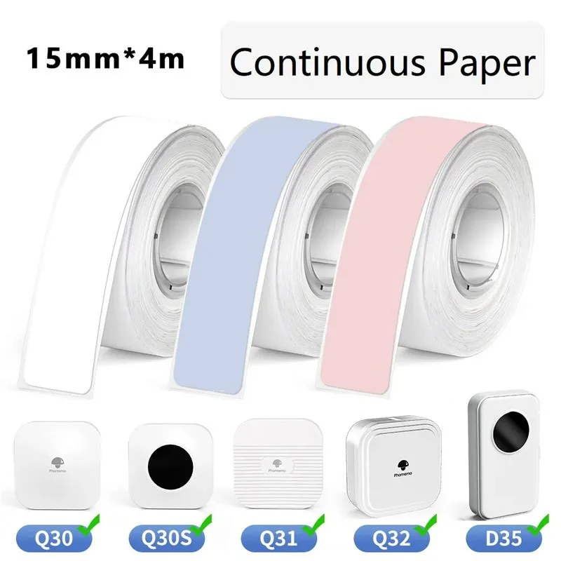 3 Rolls Continuous Color Waterproof Thermal Synthetic Label Stationery Sticker Printable Label for Marklife P12，Phomemo D35
