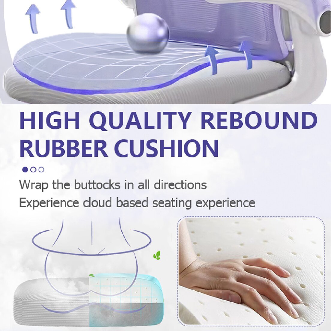 Ergonomic Office Chair Comfort Home Desk Chair Adjustable High Back Mesh Chair Lumbar Support Computer Chair with Flip-Up Arms