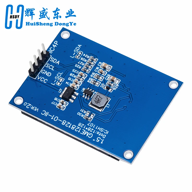 Novo módulo de tela de proteção oled de 1.5 polegadas 1.5 "128x128 driver sh1107 iic 4 pinos branco para raspberry pi para stm32 para arduino