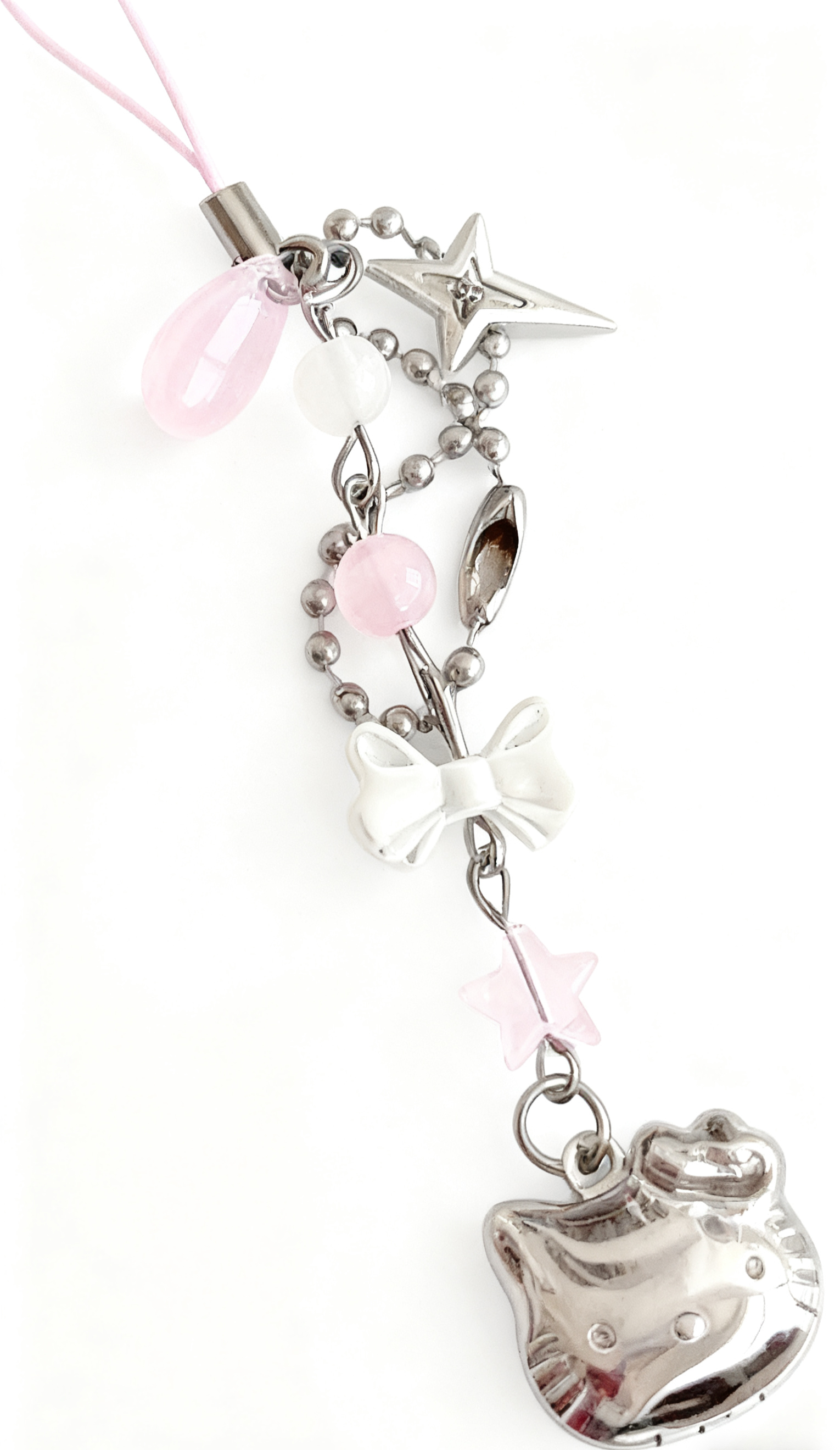 Bonito gatinho menina telefone corrente saco corrente pingente cordão presente de aniversário universal corrente pingente rosa dos desenhos animados sanrio