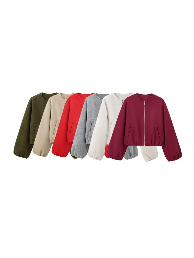 Jaqueta bomber macia grande para mulheres, casaco de manga comprida, zíper frontal, agasalhos femininos, tops chiques, moda