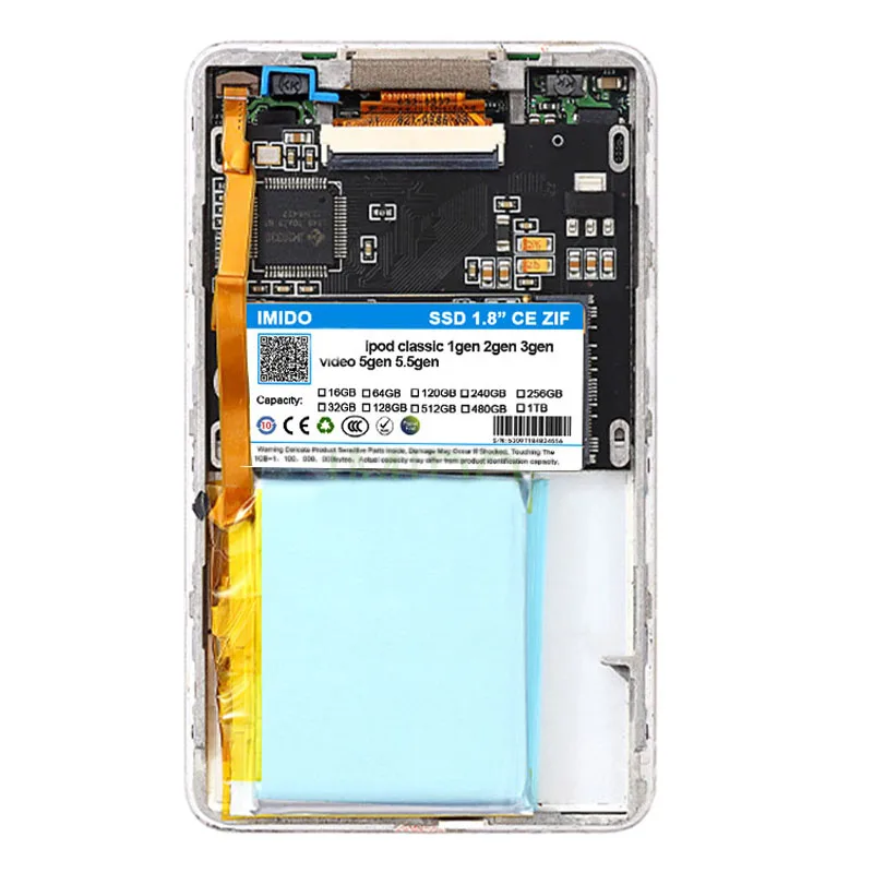 Mới SSD 32GB 64GB 128GB 256GB 512GB 1TB Cho Ipod Classic 7Gen Ipod Video 5th Thay Thế MK3008GAH MK8010GAH MK1634GAL Ipod HDD Dụng Cụ
