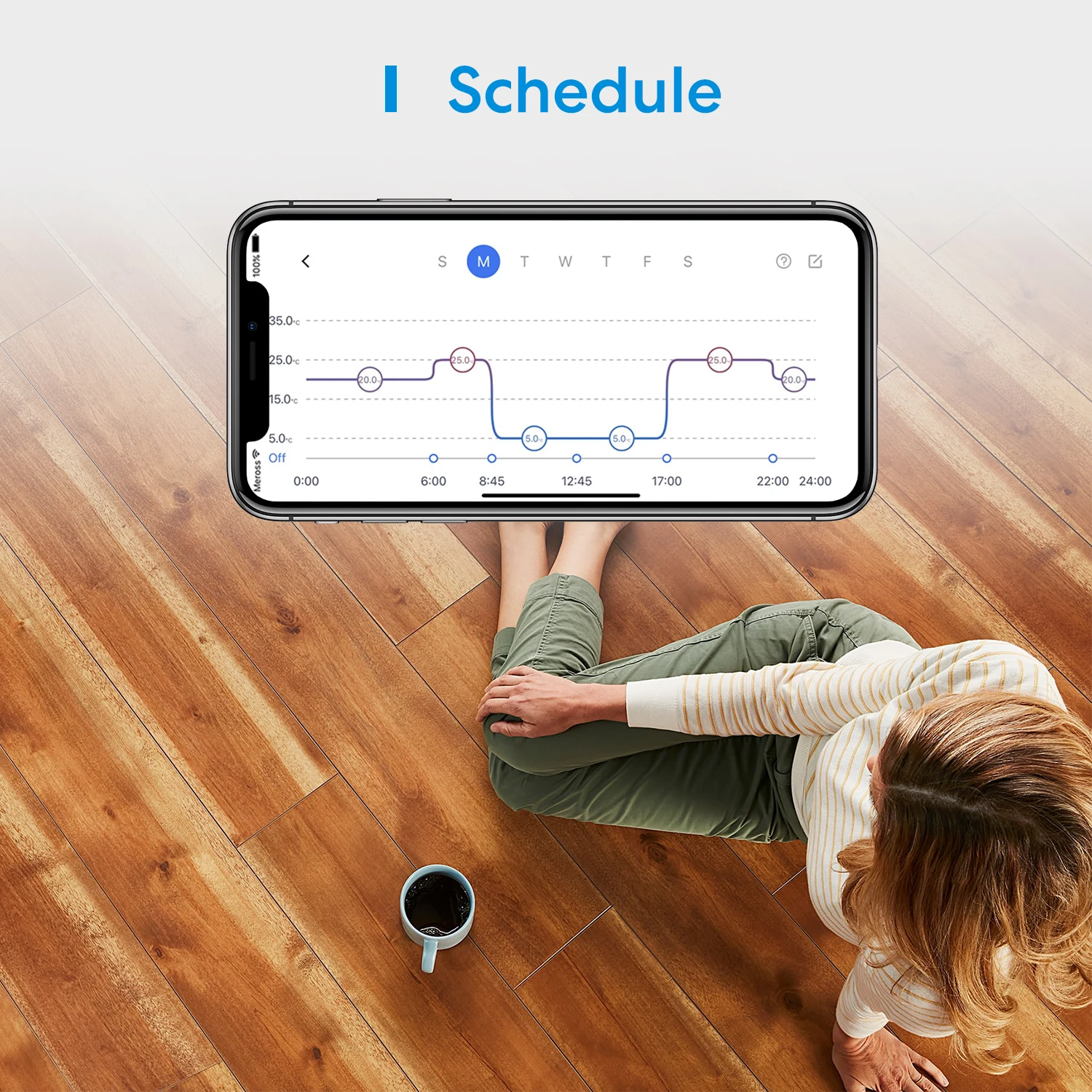 Meross Temostato Inteligente para Calefacción de Suelo, Sistema Eléctrico con Wifi, Pantalla Táctil, Funciona con Siri Alexa Asistente de Google HomeKit