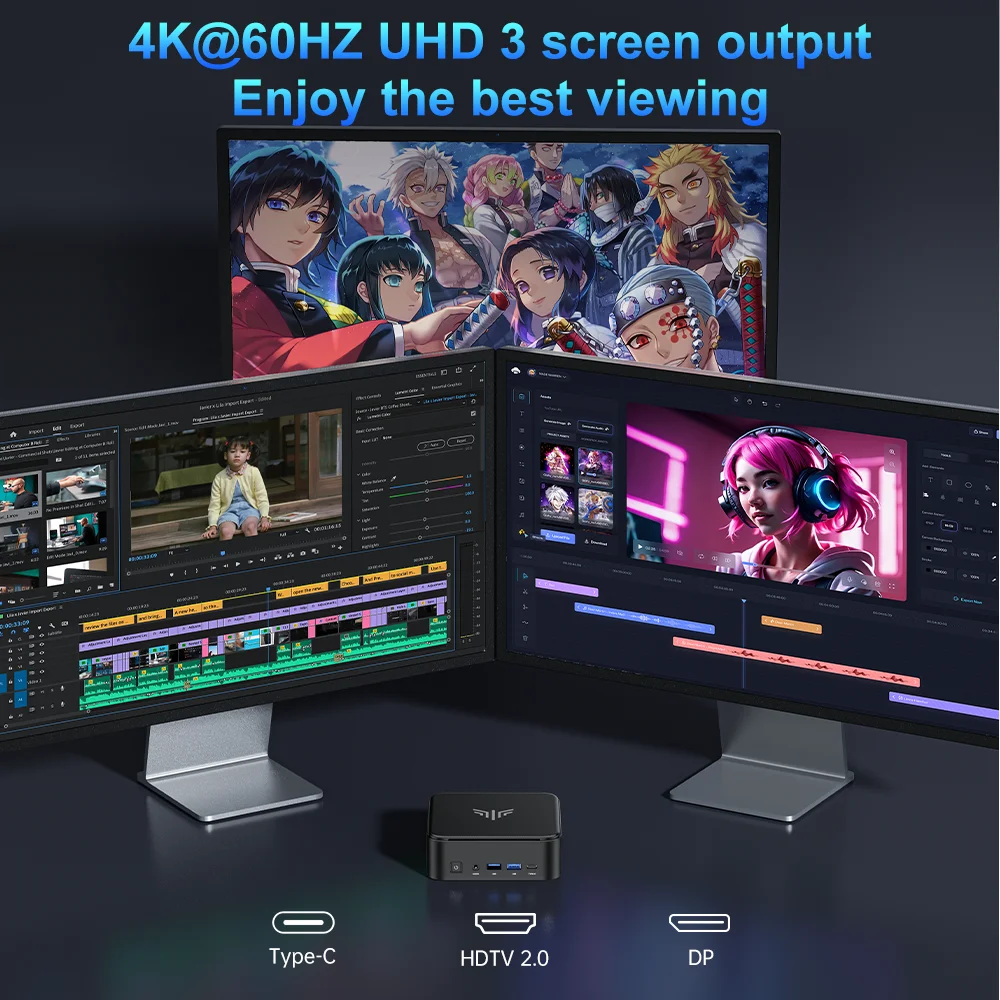 Mini PC ACEMAGIC con AMD Ryzen 7 5825U 16GB DDR4 512GB M.2 SSD Mini PC para juegos con USB tipo C compatible con triple pantalla 4K