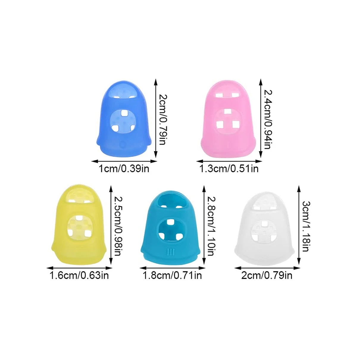 Ata Wayer JEFingertip Protecteurs, Protège-doigts en silicone, 5 Tan, 10 pièces