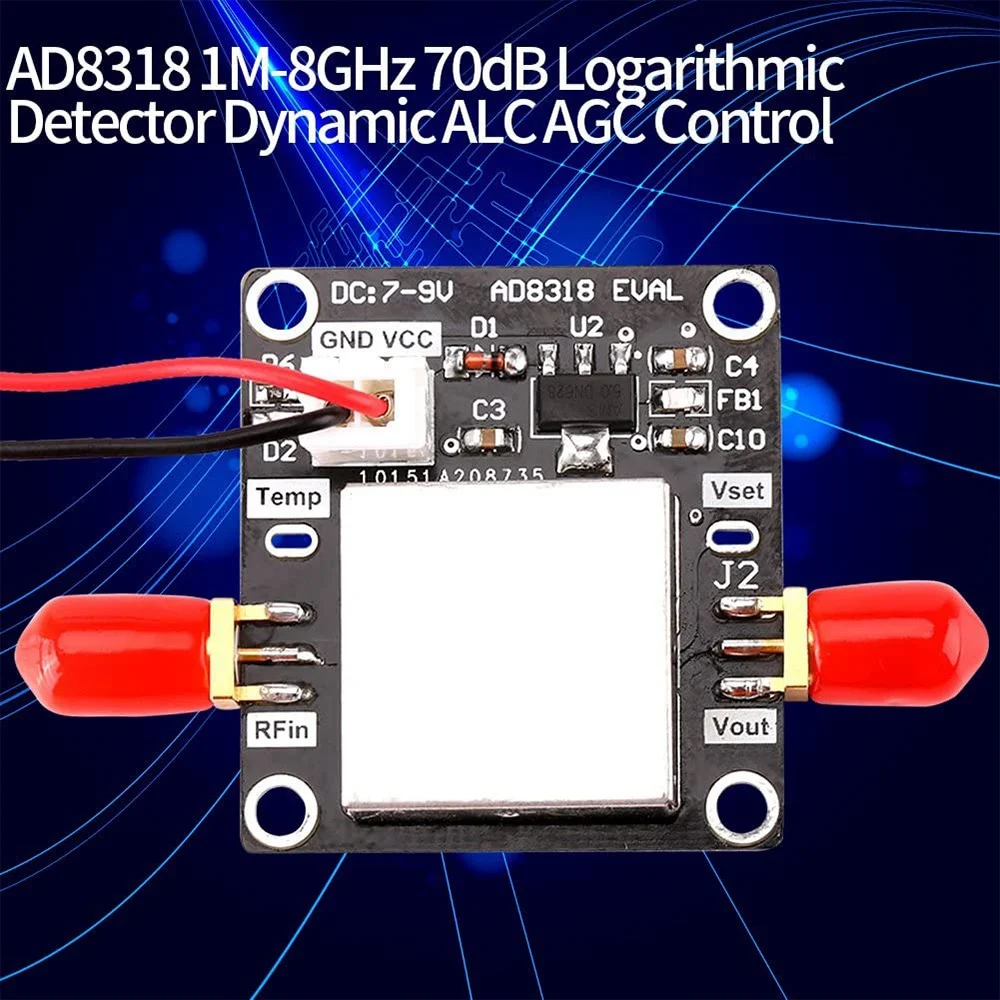 N82R AD8318 Detector logarítmico Mondule Amplificador 1M-8GHz 70DB Control dinámico ALC AGC, Detector logarítmico Mondule