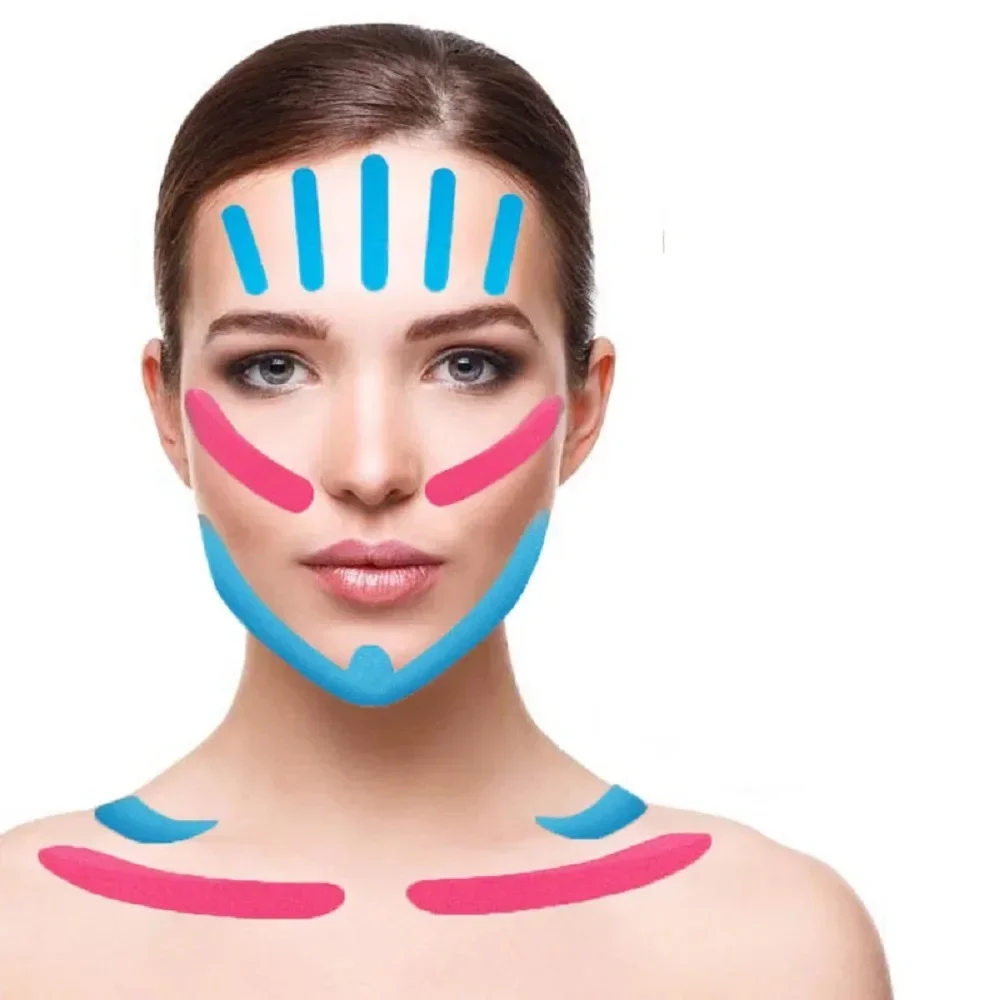 2.5CM x 5M Nastro kinesiologico per viso V Line Collo Occhi Lifting Rughe Rimozione Nastro adesivo Strumento per la cura della pelle del viso Benda elastica