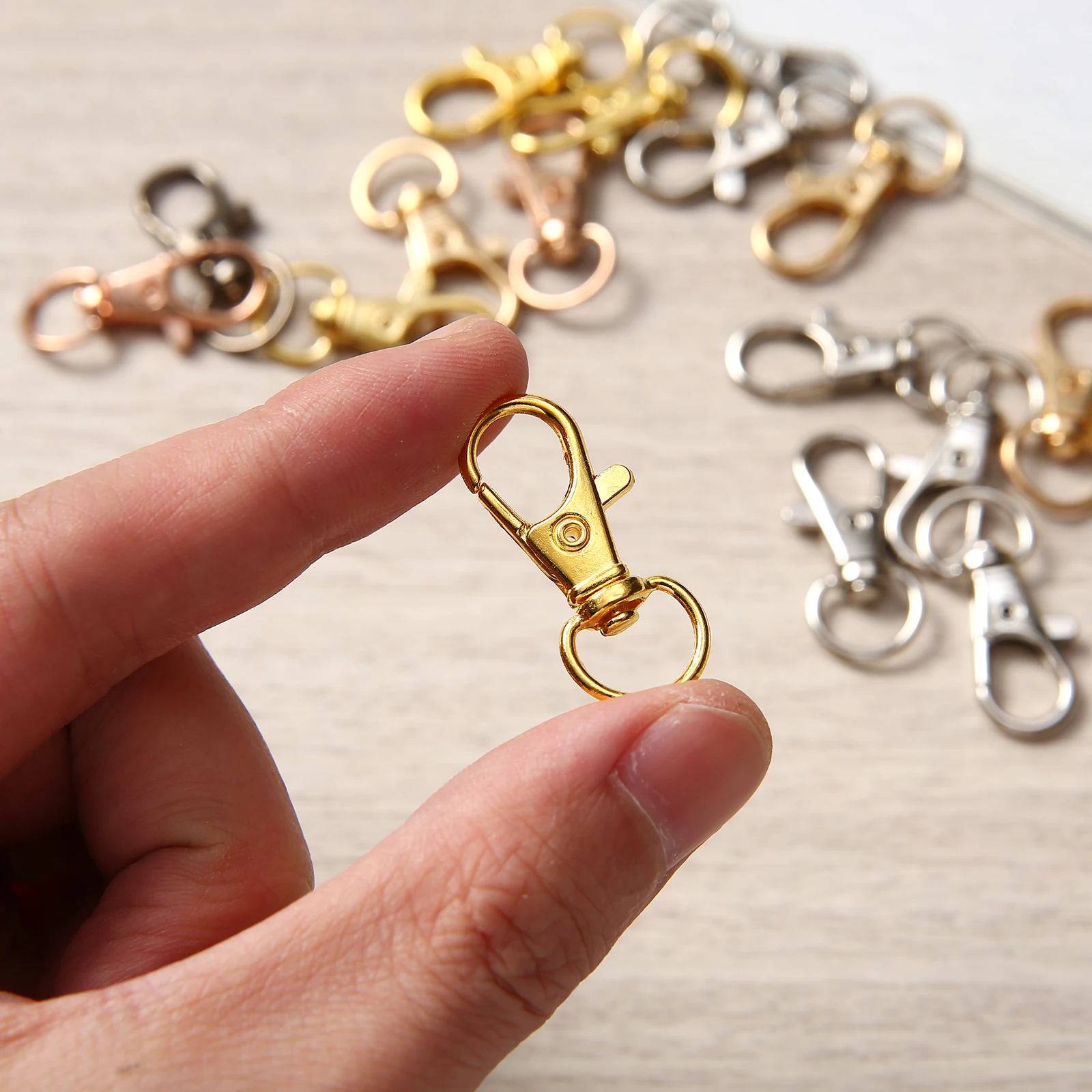10/20/50/100 Stuks Metalen Karabijn Sleutelhanger Sleutelhanger Karabijnhaak Sleutelhangers Voor Diy Sleutelhanger tassen Accessoires