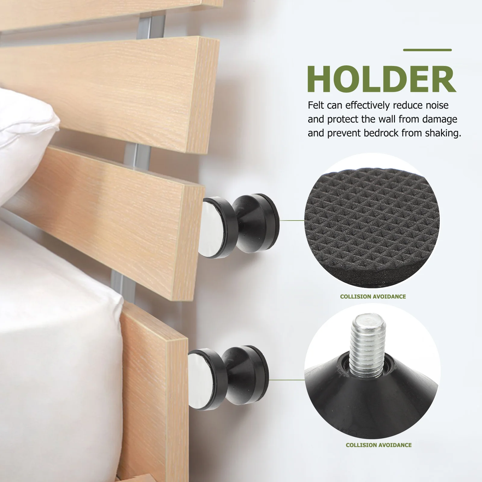 2 Pcs Furniture Fall Preventer Wall Headboard Stabilizers Bed Stoppers for Anti-squeak Tool Adjustable Anti-shake Frame Plastic