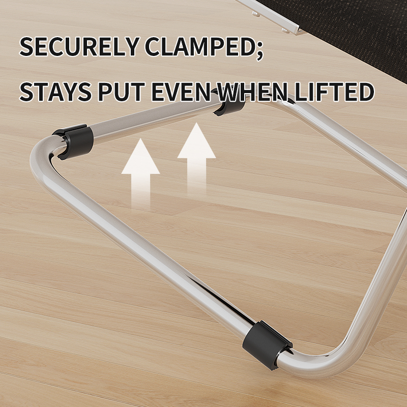 Plastic snap-on U-shaped foot pads for office arcuate chairs. Silent, wear-resistant, anti-scratch and anti-slip.