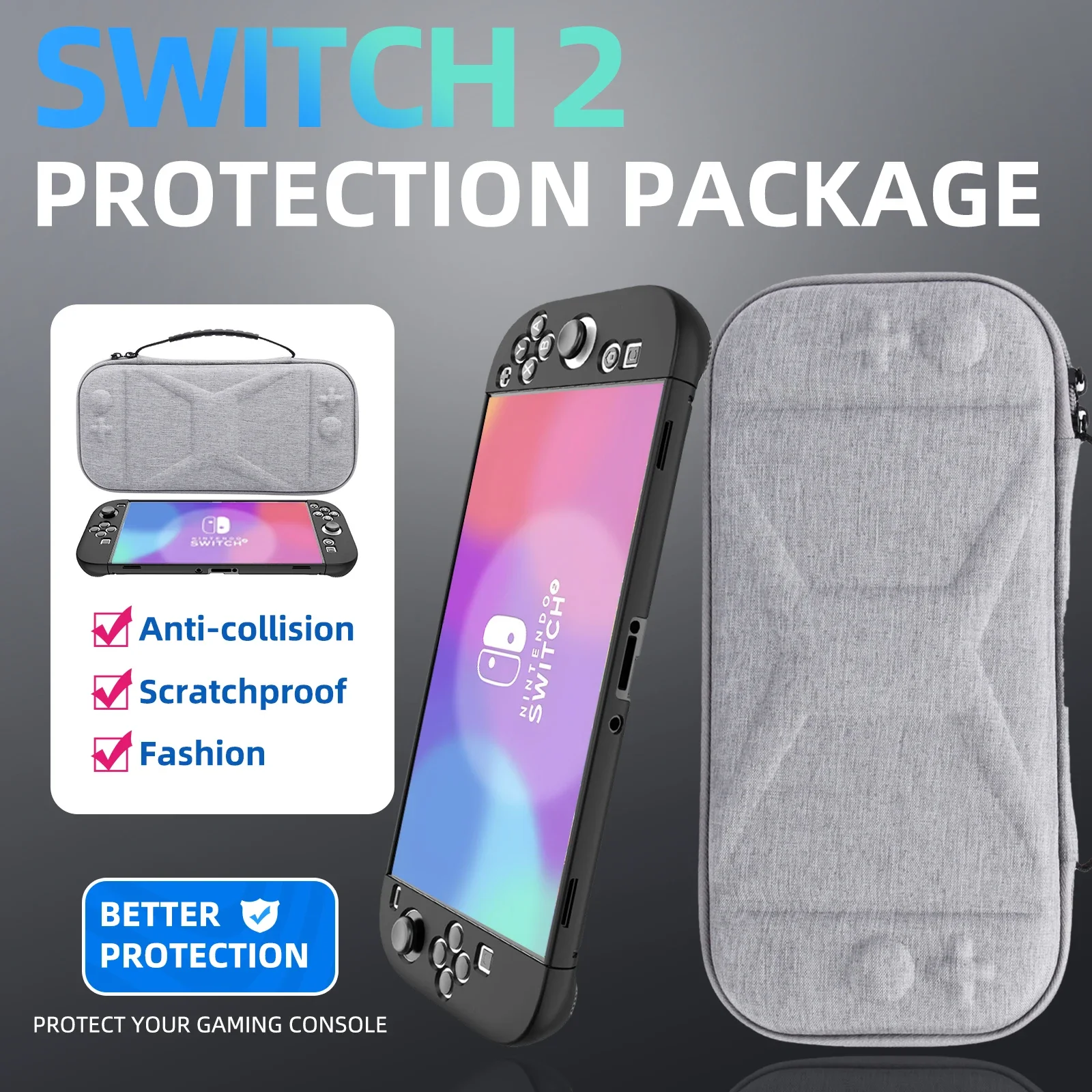Storage Bag for Nintendo Switch 2 (2025) Travel Carrying Case，Waterproof & Anti-shock Protective Case for Switch 2 Accessories