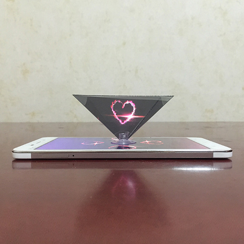 3D Hologram Pyramid Display Projector Video Stand Universal For Smart Mobile Phone
