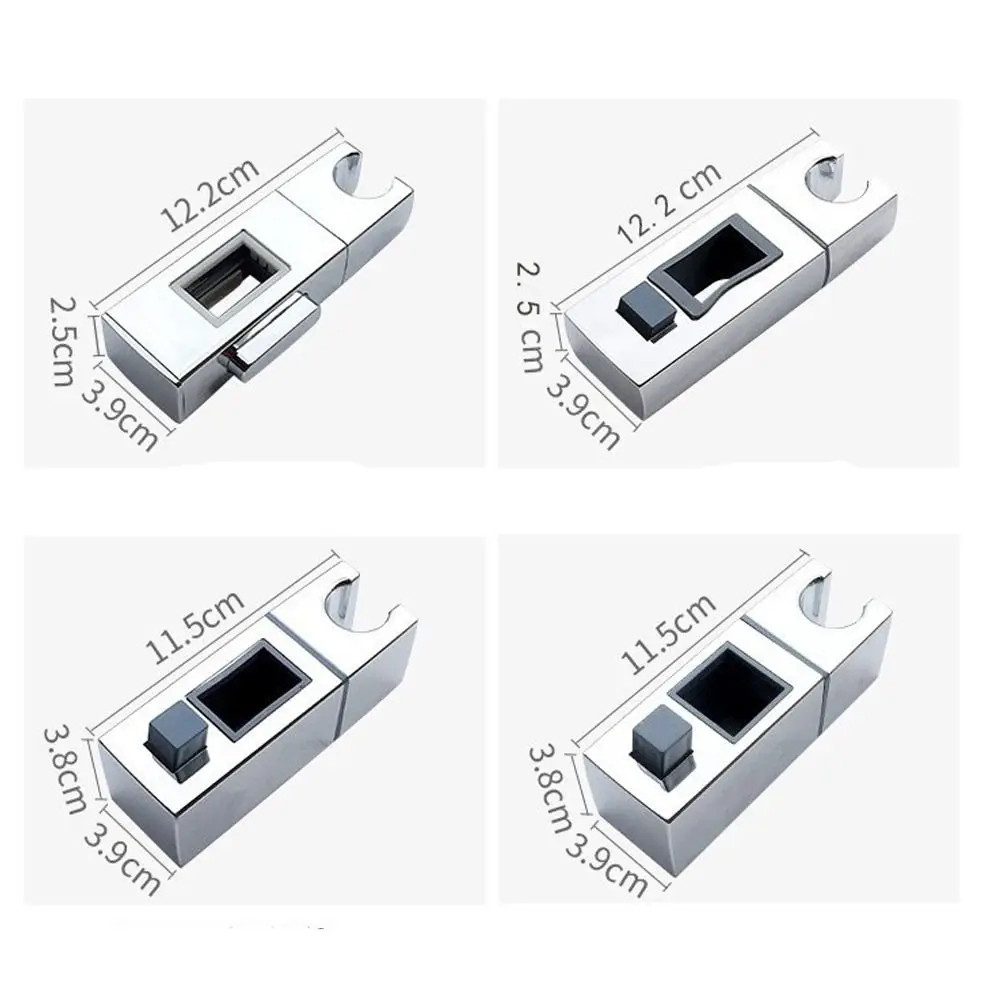 Universal Square Pipe Bathroom Shower Head Holder Adjustable Rotatable Shower Slide Bar Replacement Rack Riser Rail Bracket