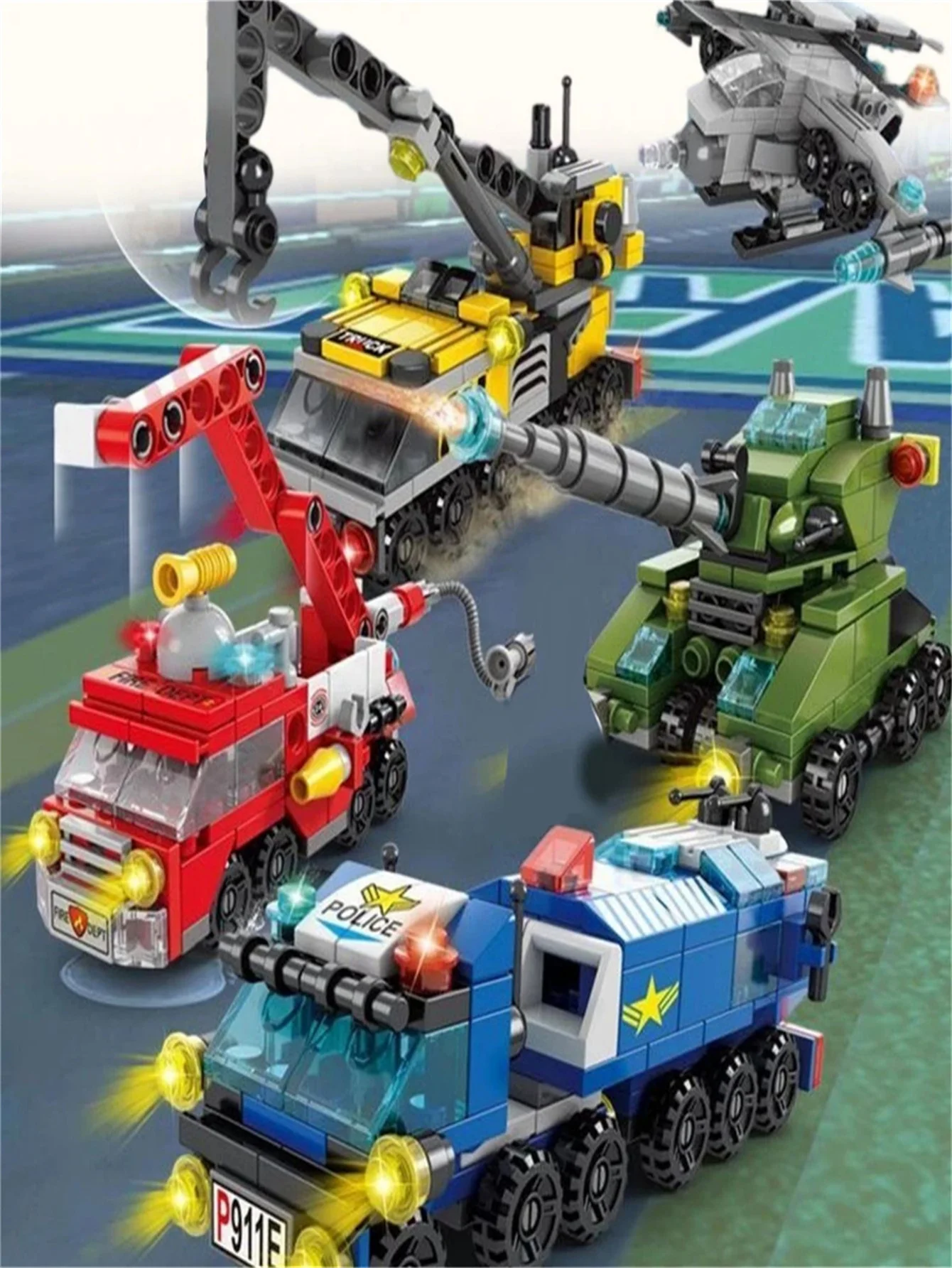 Blocos de construção de partículas pequenas Blocos de construção 6 em 1 Montagem e inserção de brinquedos educativos