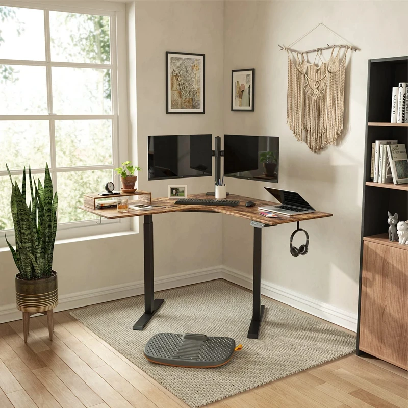 Electric Computer Table Vertical Desk Workstation, Lifting and Lowering Function, Computer Desk Sitting Work Office Worker, Suitable for Home Study, Children's Study Table V-Shaped Table Matching Table Corner and 1200/1400/1600mm