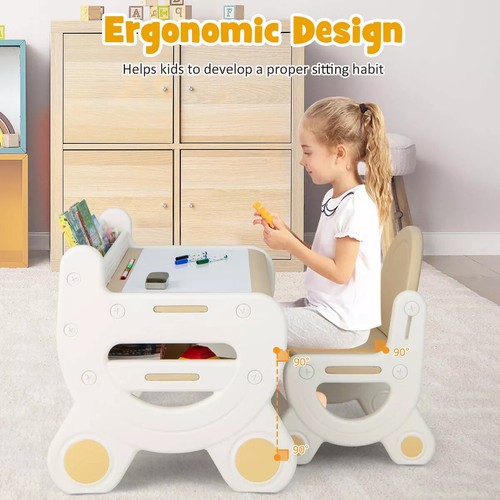 Ensemble de table et chaise pour enfants, table d'activités en plastique avec chaise, ensemble de table et chaise pour tout-petit, lecture, dessin, temps de collation
