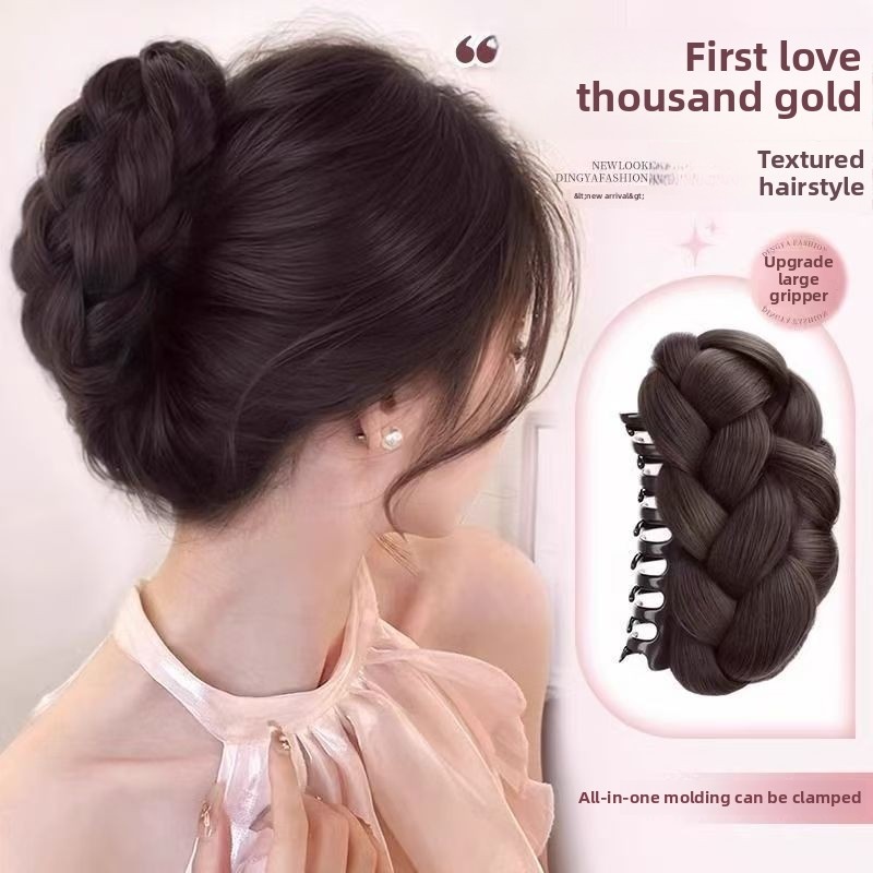 Synthetische pruik Twisted Bun Hair Flower Bud Updo Tool, pluizige klauwclip voor een high-end look aan de achterkant van het hoofd