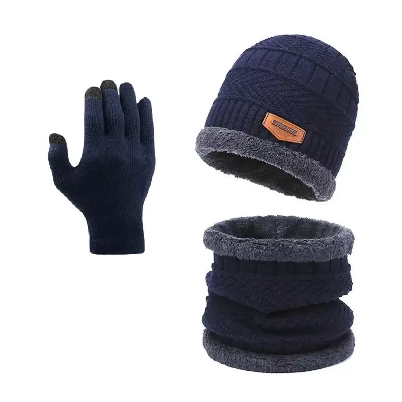 4pc Kids Winter Hat Scarf Gloves Set with Socks Warm Fleece Lined Knitted Beanie Thick Earmuffs Scarf Wholesale