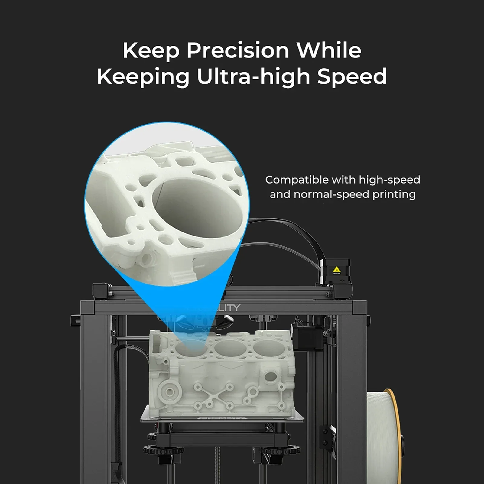 Creality Hyper PLA-Filament, 1,75 mm, hohe Flüssigkeit, hohe Geschwindigkeit, 3D-Druckmaterial, stabile Extrusionsspule, dimensionale 1 kg