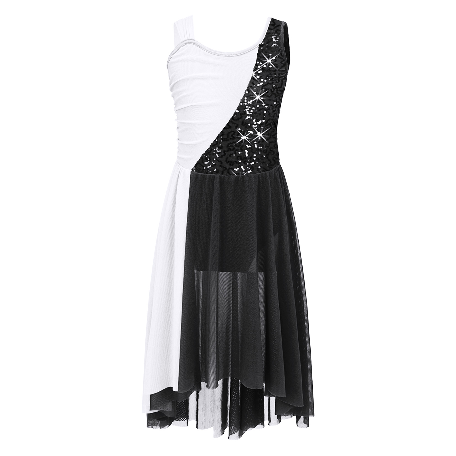 Gymnastik-Ballett-Trikots, zeitgenössisches Tanzkostüm für Kinder und Mädchen, unregelmäßiger Saum, Ballerina-Tutu, Tanzkleidung, lyrisches Tanzkleid