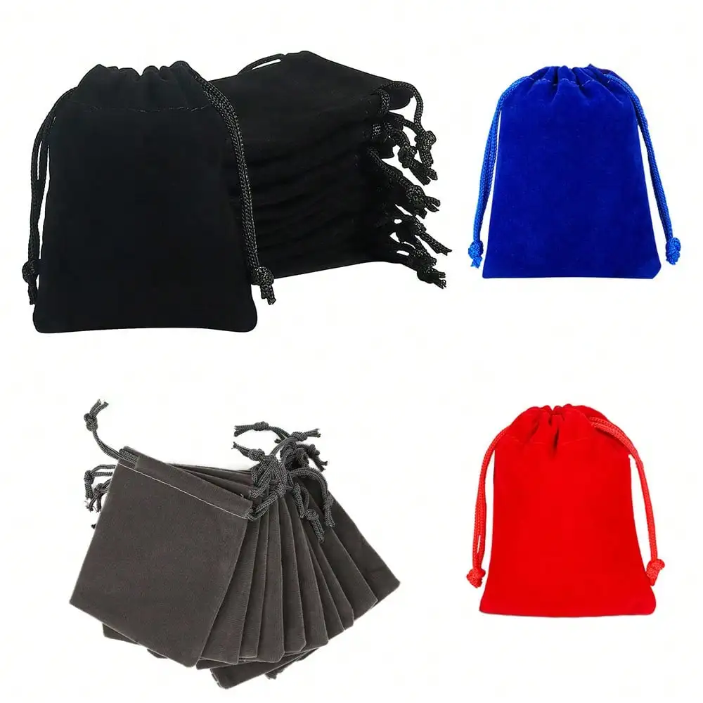 10x8cm Schmuckverpackung Samtbeutel mit Kordelzug, ideal für Armbänder, Halsketten, Ohrringe, Schlüsselanhänger, Geschenkverpackungen