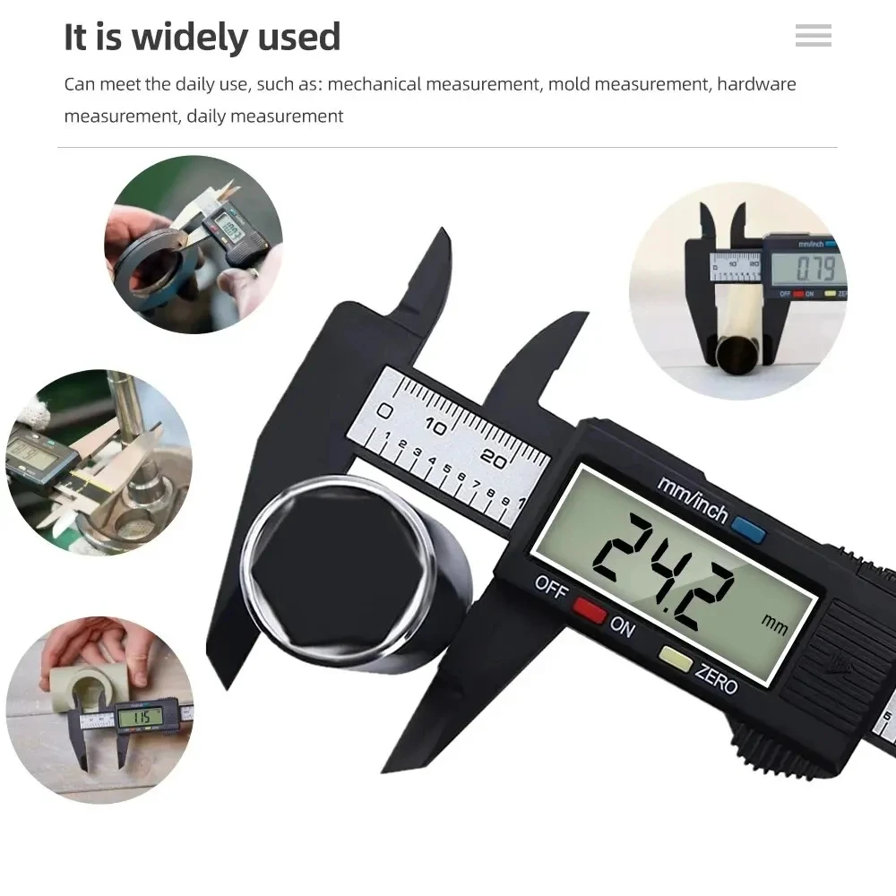 1pc Kunststoff Messschieber Digital Display Messschieber 0-150mm Lineal Elektronische Mikrometer Lineal Höhe Tiefe Mess Werkzeug