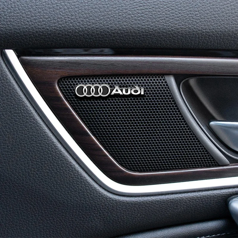 New Car Audio Decorate 3D Aluminum Badge Emblem Sticker For Audi Q5 Q3 Q2 Q7 A3 B5 B6 B7 B8 B9 8P 8V 8L A5 A4 C6 Car Accessories