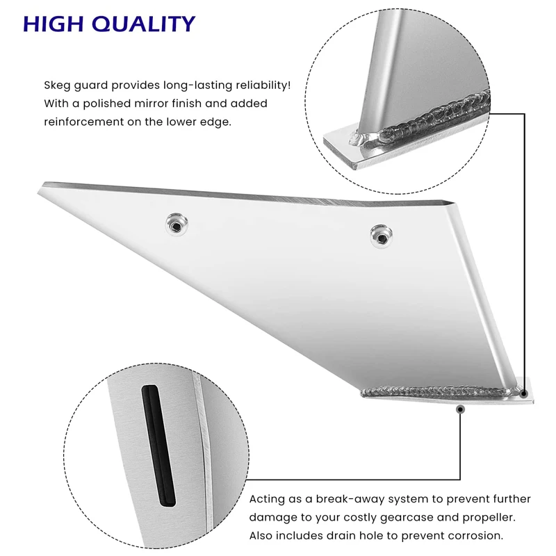 Aço inoxidável Skeg Guard Fix, Skeg Danificado, Serve para Mercury Mercruiser Alpha I, Geração II, 1991-Presente Barco, Iate Parte, 27031