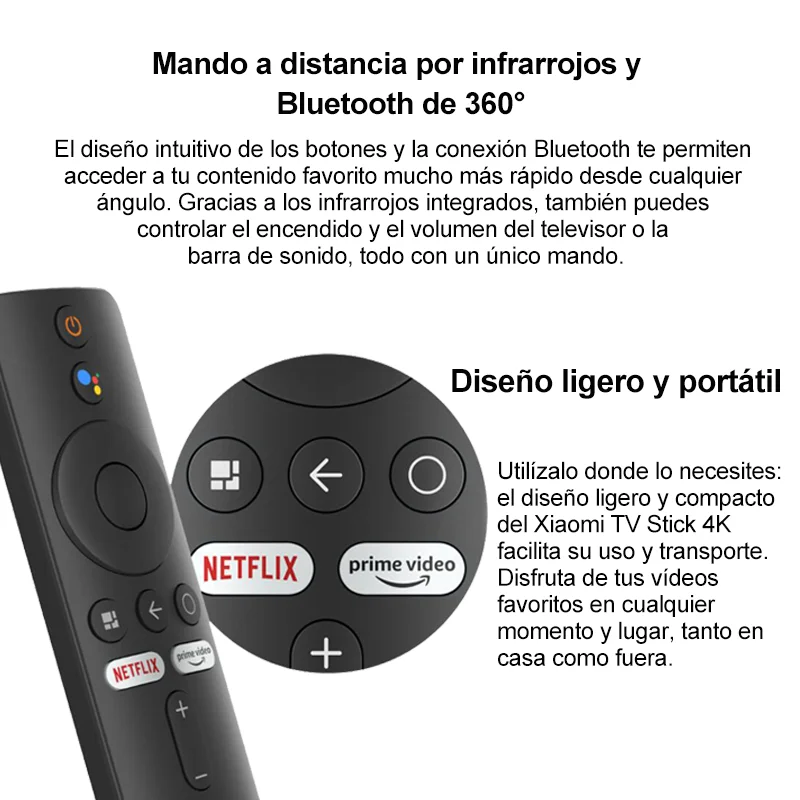 Xiaomi Smart TV Stick 4K, Android TV 11 Quad-Core Cortex-A35, 2 GB RAM 8 GB ROM, Netflix Wifi Google Assistant TV Stick, TV-Dongle