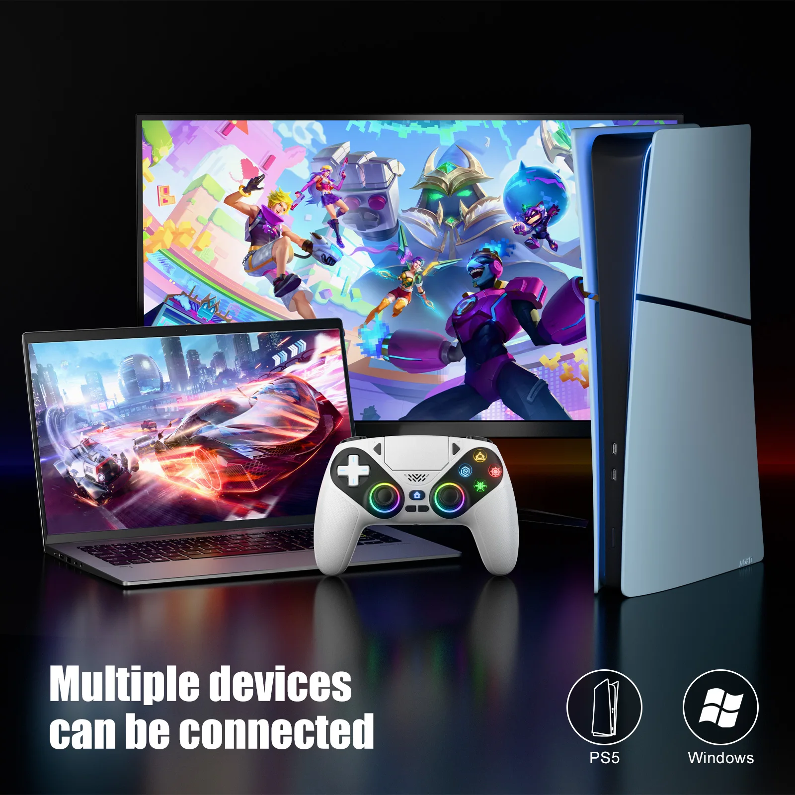 Para Playstation 5 controlador inalámbrico para Ps5 controlador de consola de Pc con Turbo Dual Sense programación de vibración Bluetooth Gamepad