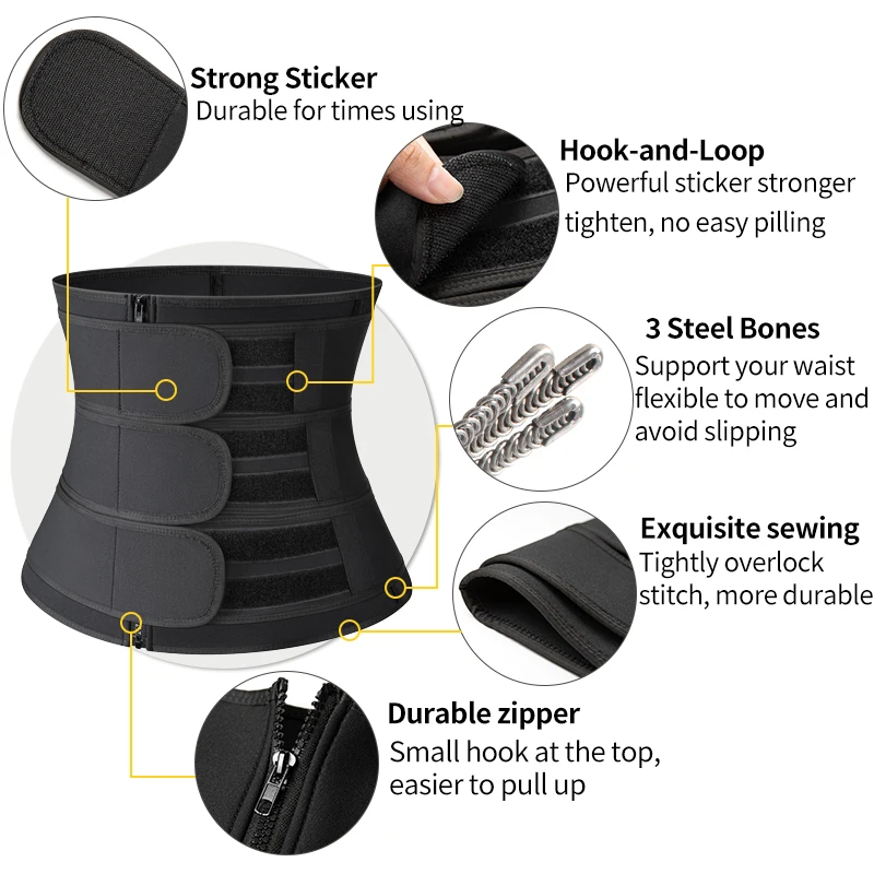 Nam Eo Huấn Luyện Tông Đơ Cắt Đai Giảm Cân Neoprene Tập Toàn Thân Xông Hơi Tập Luyện Mồ Hôi Đai Quai Đôi Định
