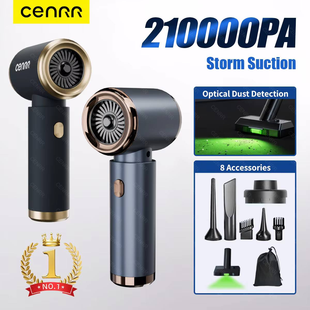 CENRR 210000 PA Мини-автомобильный пылесос Портативный мощный всасывающий пылесос Ручной беспроводной мощный автомобильный пылесос