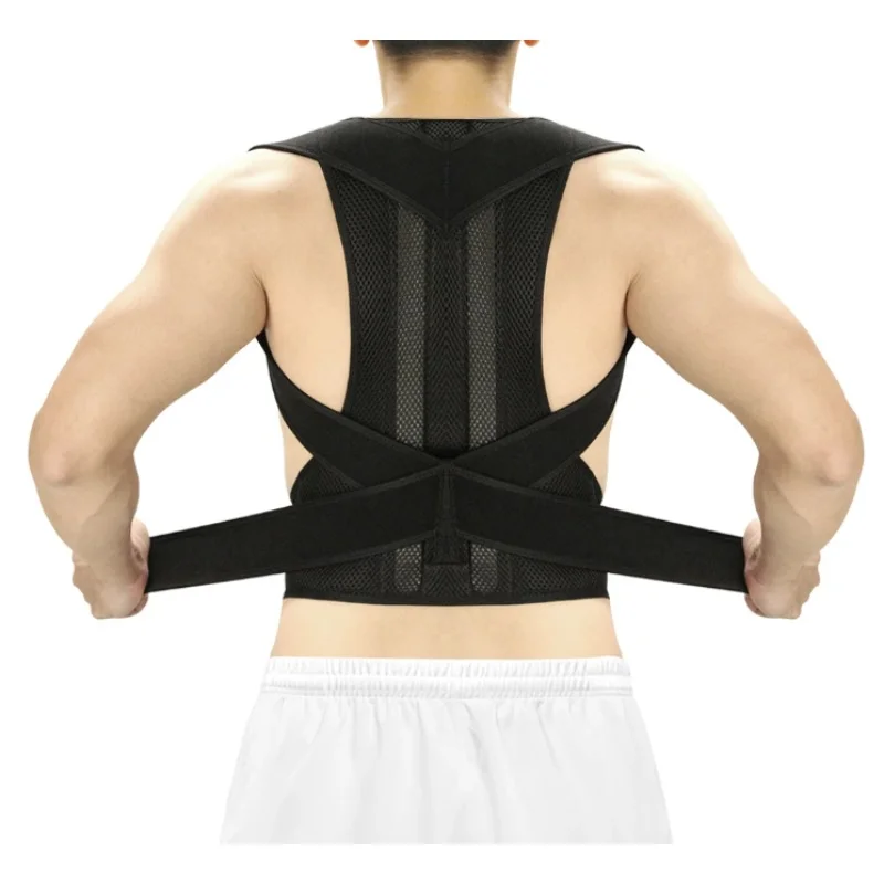 1 piece back posture corrector with adjustable, breathable shoulder and waist support straps