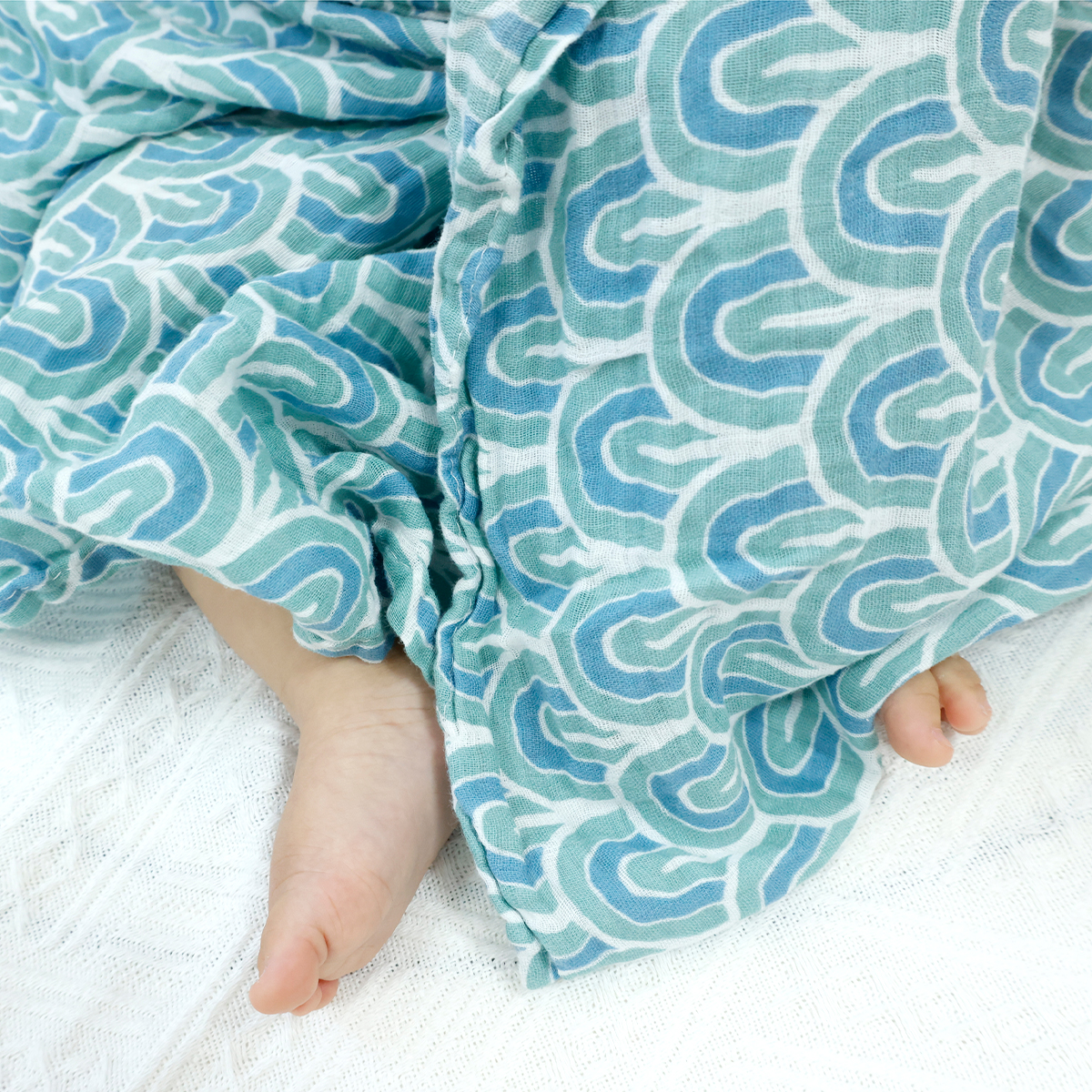 HappyFlute bébé mousseline Swaddle 100% coton été doux mignon imprimé bébé couverture 120*110 CM