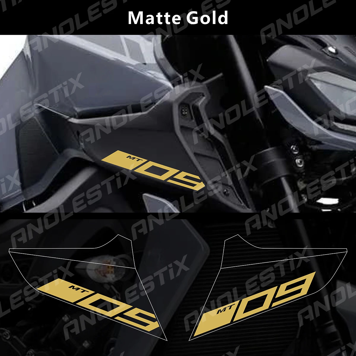 AnoleStix-Juego de logotipo reflectante para motocicleta, calcomanías con emblema de entrada de aire para YAMAHA MT09 MT-09 SP 2017 2018 2019 2020