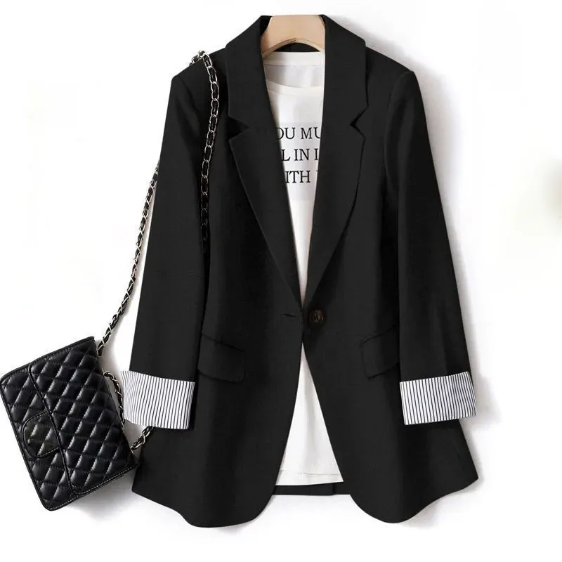 Blazer Casual de Manga Longa para Mulheres, Fatos Xadrez Empresarial, Jaquetas De Primavera, Casacos De Trabalho, Escritório, Nova Moda, S-6XL