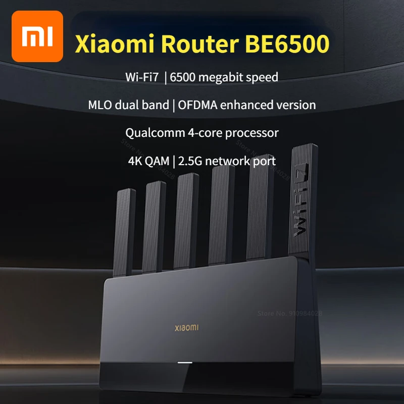 Xiaomi Router BE6500 Wi-Fi 7 4-Core 2.5G Ethernet Port lOT Intelligent Linkage Mesh Networking MLO Dual Bands Mijia APP Control