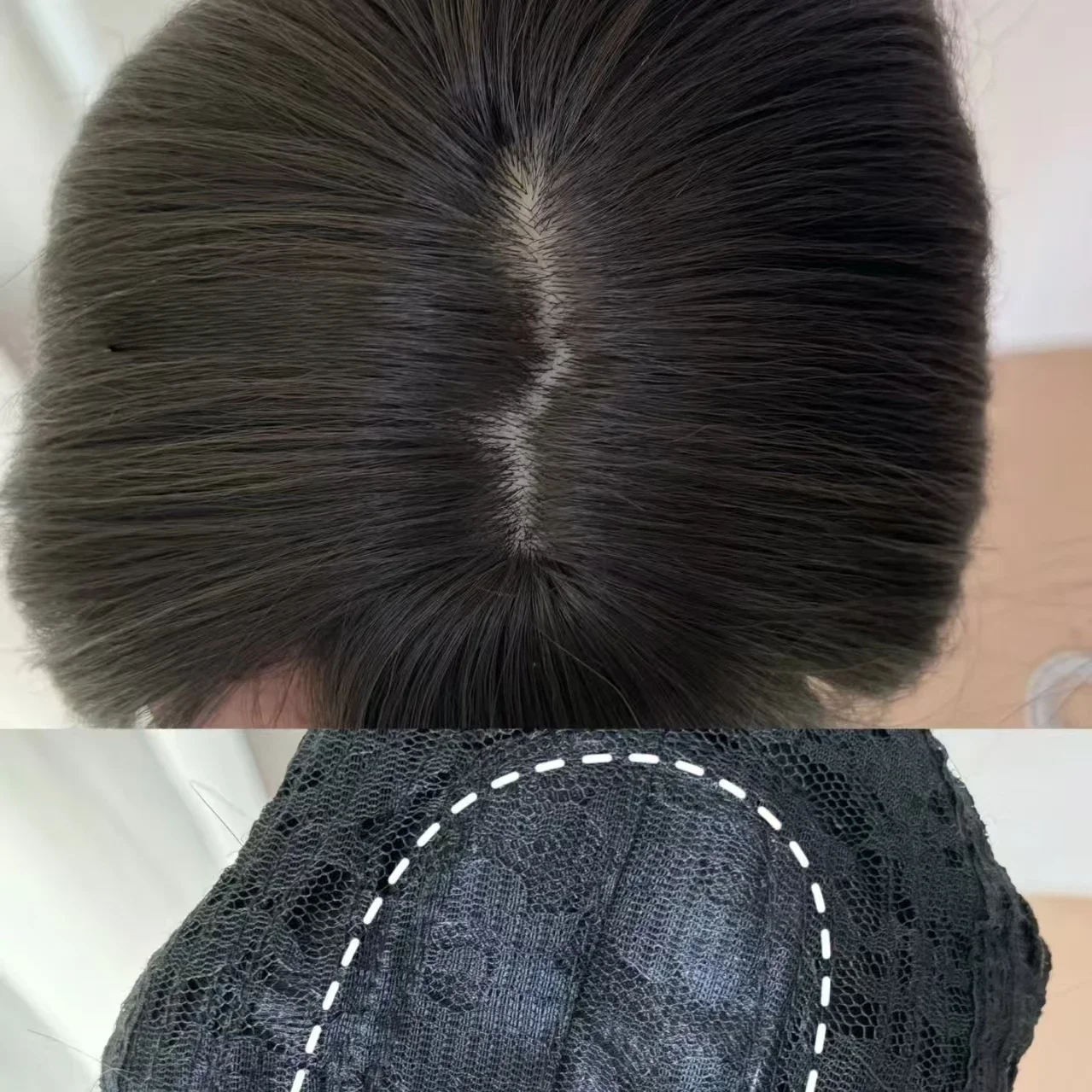 フリンジ付きブラックウィッグ,ストレートヘア,サイドバームヘア,日本のJKロリータ,シミュレーションヘア,ヘッドバンド