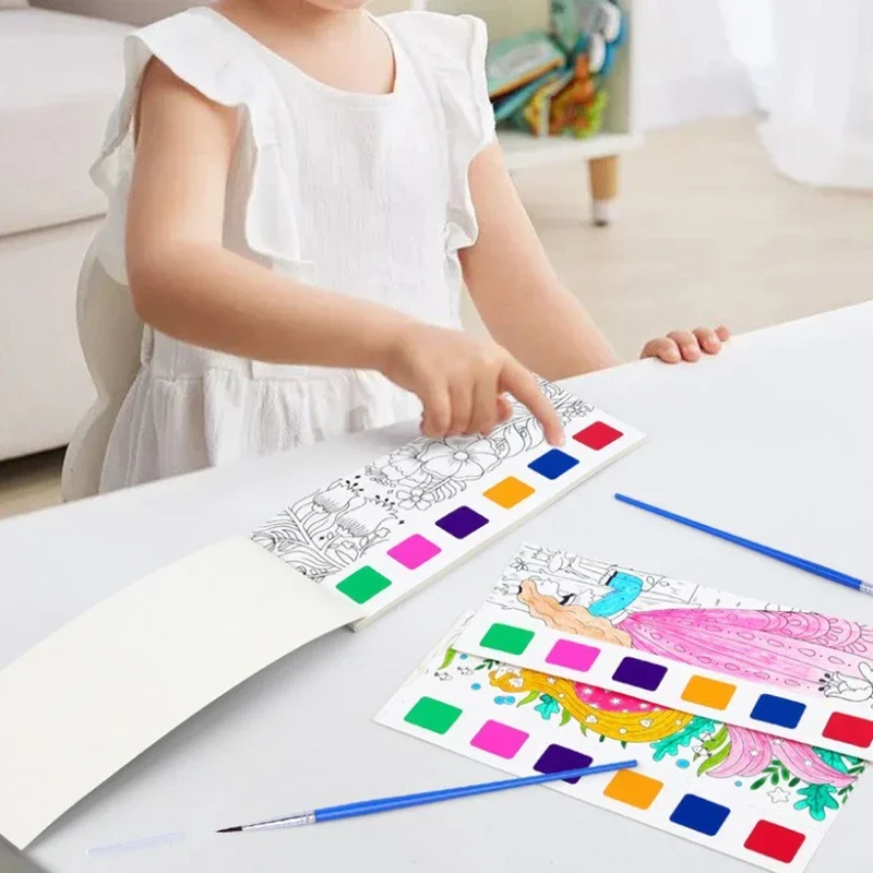 1 шт., детская Акварельная раскраска, для детей и взрослых