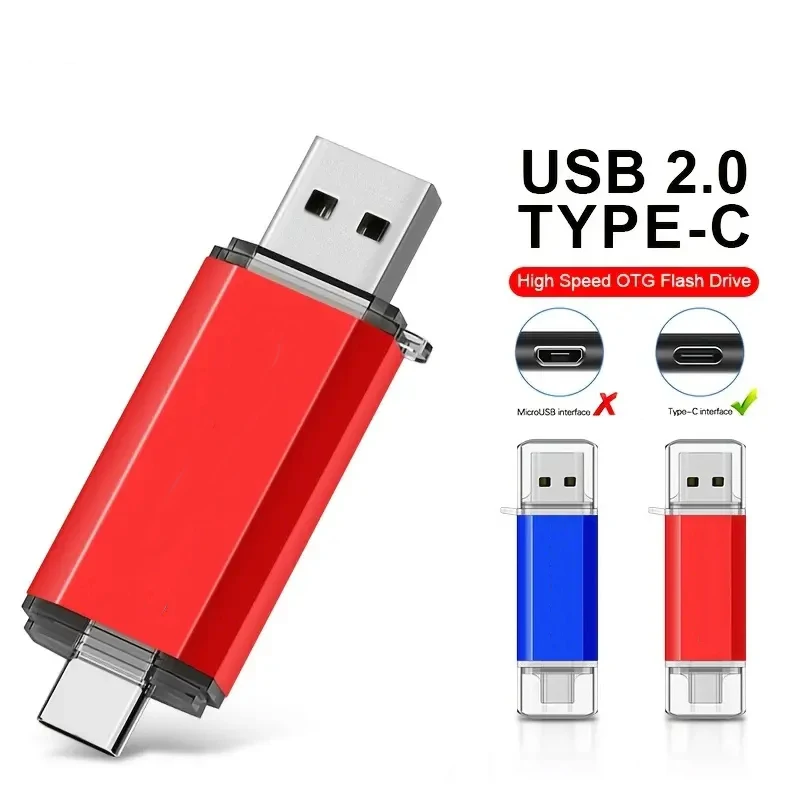 NEW Type-C 2 in 1 OTG 64GB 128GB Pendrive High Speed USB Flash Drive OTG Pen Drive 128GB 64GB 2 in 1 Type C OTG USB Flash Drive