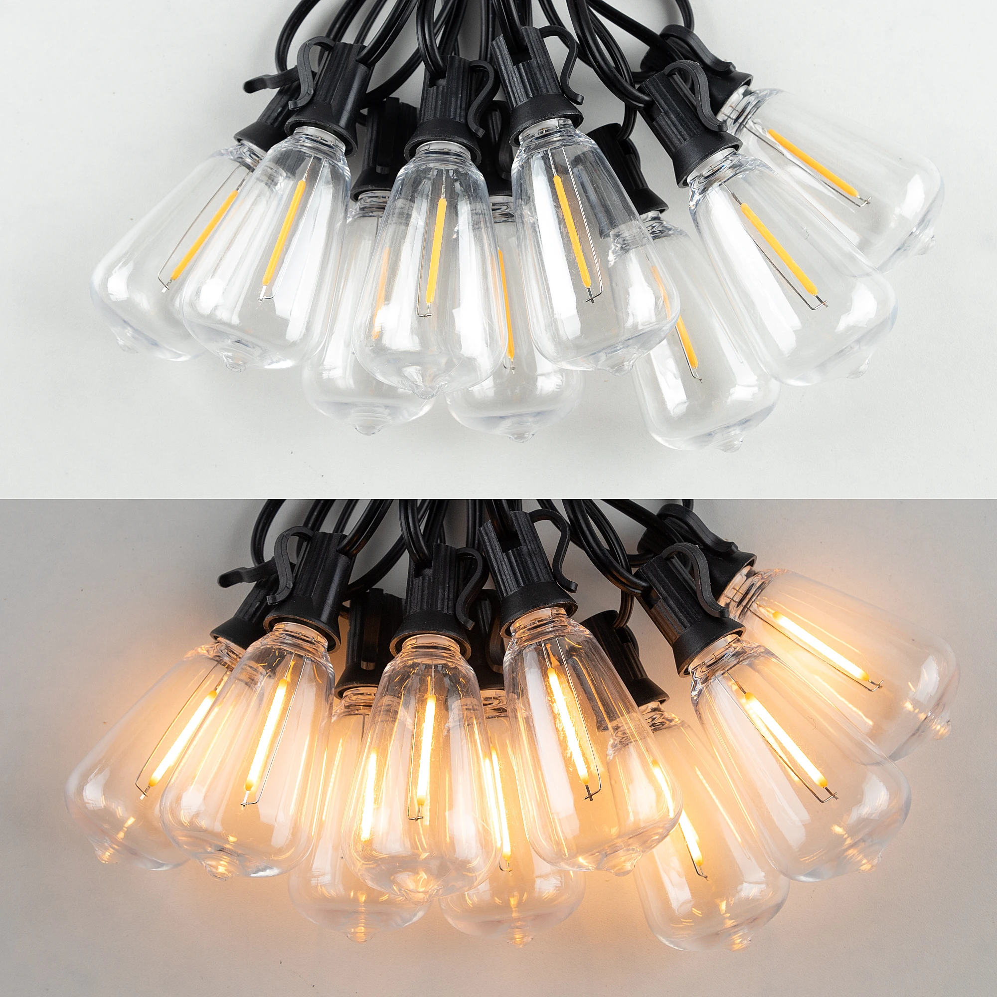 ST38 Led String Lights Outdoor Connectable Plastic Shatterproof IP65 Waterproof LED Bulb Outdoor Garden Garland String Lights