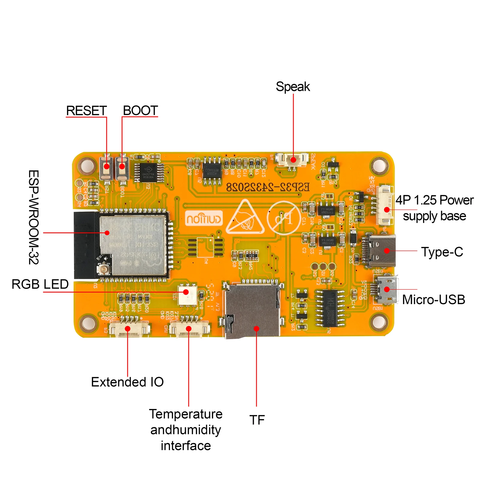 Pantalla ESP32 de 2,8 "ESP32-2432S028R ESP32, pantalla táctil resistiva ILI9341, módulo LCD TFT, placa de desarrollo de ESP-WROOM-32 o carcasa de acrílico